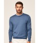 Hackett London Merino jumper Round neck blue