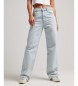 Superdry Organic cotton jeans with wide leg in blue