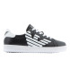 EA7 Baskets classiques en cuir noir