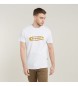 G-Star Camiseta Destroyed Old Skool Logo blanco