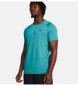 Under Armour HeatGea turquoise T-shirt met korte mouwen