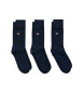 Gant Conjunto de três pares de meias Shield azul-marinho
