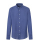 Hackett London Camicia in lino tinto in capo blu