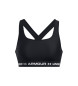 Under Armour Reggiseno sportivo nero con supporto medio incrociato sulla schiena