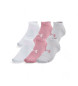 Under Armour Lot de 6 chaussettes basses rose, gris, blanc