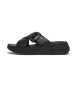 Fitflop F-mode Espadrille Schnalle Leder Sandalen schwarz