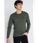 Lois Jeans Basic knitted jumper with embroidered box collar Toro green