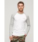 Superdry Essential Langarm-Baseballtrikot wei