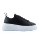 Armani Exchange Solide lder-sneakers i sort