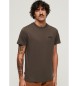 Superdry T-shirt med brunt broderet Essential-logo