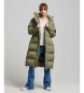 Superdry Quilted long coat with hood green