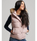 Superdry Vatteret vest i syntetisk pels Everest pink