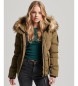 Superdry Veste bombardier  capuche matelasse verte Everest