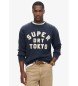 Superdry Vintage Athletic Crew Sweatshirt marinblå