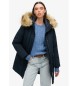 Superdry Parka Everest navy z syntetycznego futra