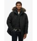 Superdry Parka de pelo sintético Everest negro