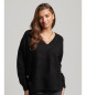 Superdry Oversized V-neck jumper black