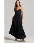 Superdry Longue robe noire à bretelles