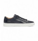 BOSS Gary navy leather trainers