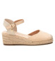 Xti Beige espadrilles met mini sleehak