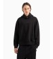 Armani Exchange French terry cotton hooded sweatshirt ASV black