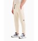 EA7 Logo Series Tracksuit Trousers in beige cotton blend