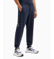 EA7 Pantaloni da tuta della serie Logo in misto cotone blu navy