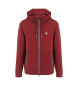 EA7 Premium Shield burgundy hoodie i viskosblandning, hoodie i viskosblandning med stretch