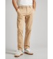 Pepe Jeans Calças Slim Chino Twill bege