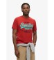 Superdry Camiseta con logotipo Duo Vintage rojo