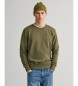 Gant Shield sweatshirt med rund halsringning grön