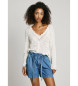 Pepe Jeans Pull ajour  col en V   Olya blanc