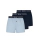 BOSS 3 paquets de caleÃ§ons boxer tissÃ©s bleu marine