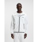 BOSS Hooded sweatshirt met rits in witte gabardine stof