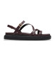 Clarks Aristella Rose bordeauxrode leren sandalen