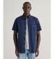 Gant Camicia a maniche corte Regular Fit in popeline blu navy