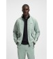 BOSS Rundes Jacquard-Sweatshirt mit Reiverschluss und grnen Seitenstreifen