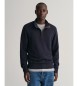 Gant Felpa Sacker Rib con mezza zip blu navy