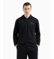 EA7 Sweat à capuche en sergé extensible Gold Label noir