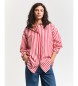 Gant Oversize striped poplin classic shirt red
