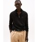 Tommy Hilfiger Maglia mezza zip con logo ricamato nero