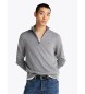 Tommy Hilfiger Maglia grigia con mezza zip e logo ricamato