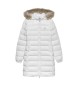 Tommy Jeans Witte glanzende gewatteerde donsjas