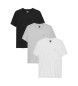 Tommy Jeans Set of 3 extra-slim logo t-shirts black, grey, white