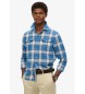 Superdry Merchant Store Leinen-Karohemd blau