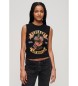 Superdry Koszulka bez rękawów z dżetami Tattoo czarna
