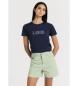 Lois Jeans Short color mom fit - Tiro largo 5 bolsillos verde