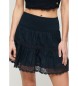 Superdry Minigonna in tessuto misto con pizzo Ibiza blu navy
