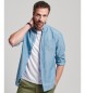 Superdry Koszula Studios z lnu i bawełny organicznej zapinana na guziki, niebieska