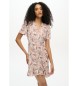 Superdry SS - Mini robe croisée imprimée beige